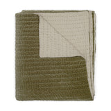 Nidra 220 x 140cm Velvet Quilted Bedspread - Moss