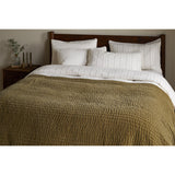 Nidra 220 x 140cm Velvet Quilted Bedspread - Moss