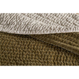 Nidra 220 x 240cm Velvet Quilted Bedspread - Moss
