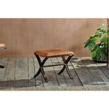 Narwana Ribbed Leather Footstool - Aged Tan