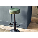 Narwana Leather Round Stool - Rich Green