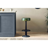 Narwana Leather Round Stool - Rich Green