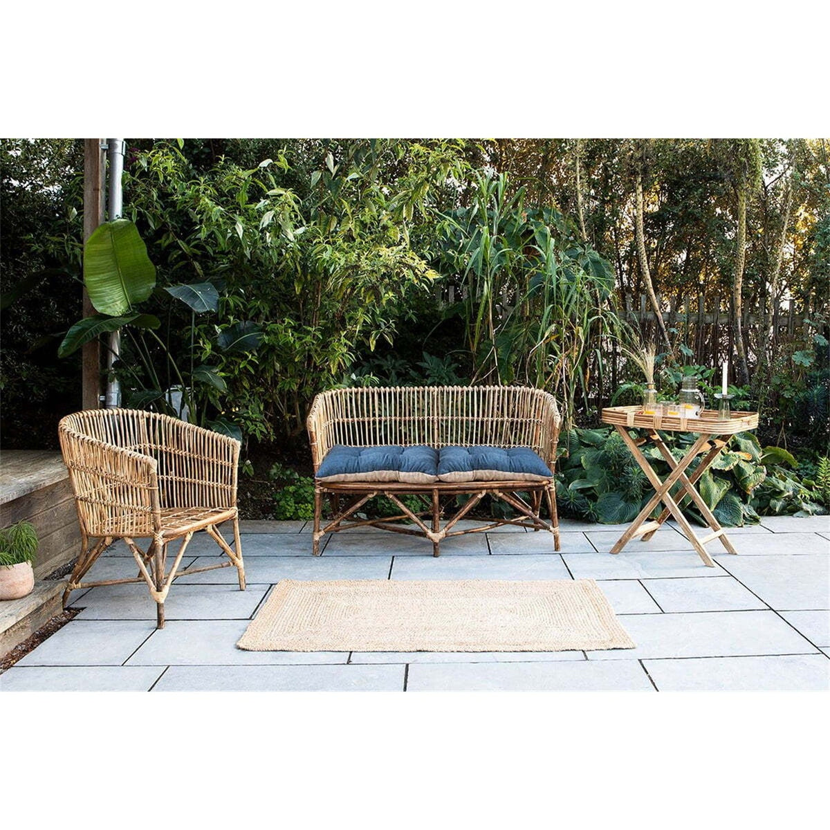 Nesari Rattan Garden Sofa - Natural