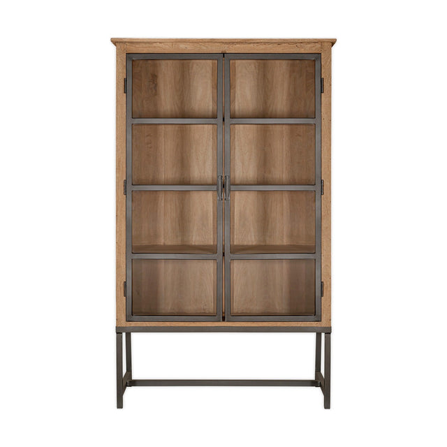 Nirvi Wood & Iron Display Cabinet - Black