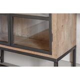 Nirvi Wood & Iron Display Cabinet - Black