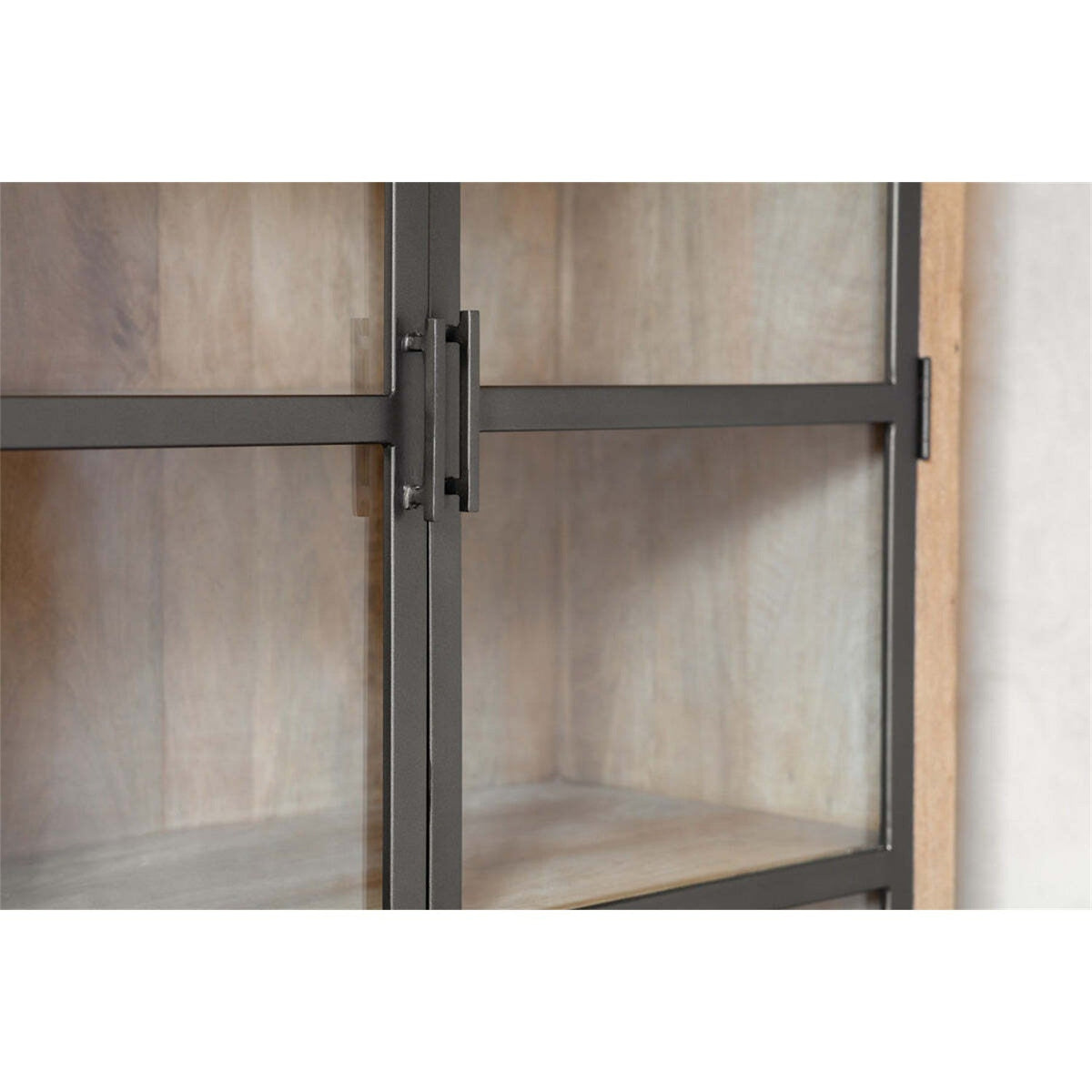 Nirvi Wood & Iron Display Cabinet - Black