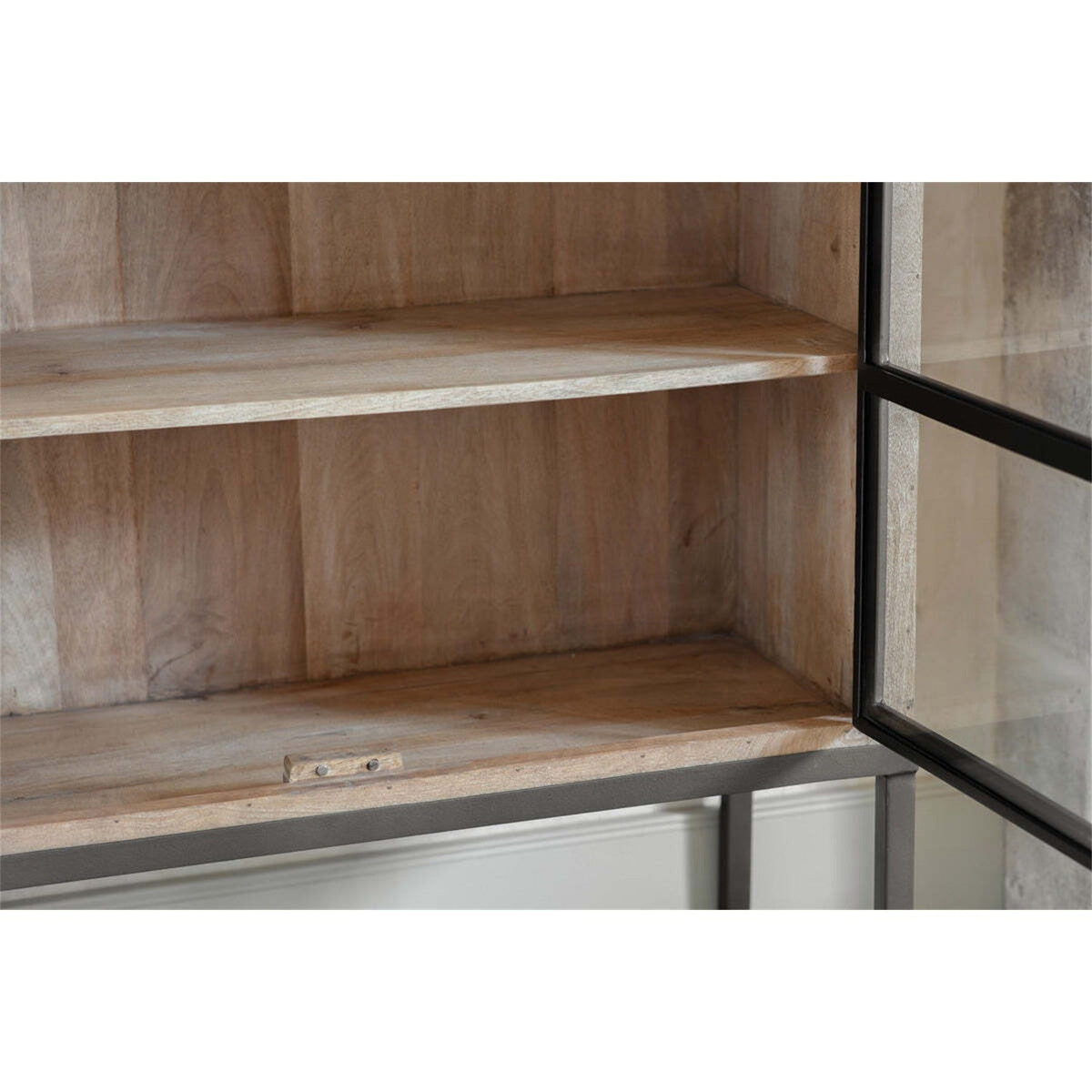 Nirvi Wood & Iron Display Cabinet - Black