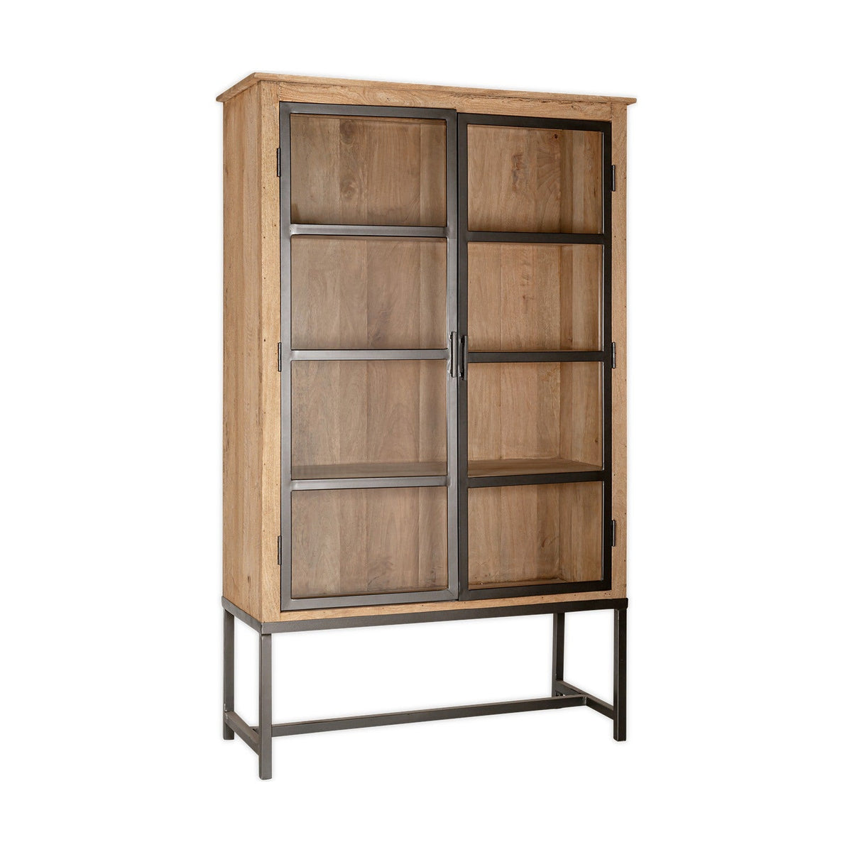 Nirvi Wood & Iron Display Cabinet - Black