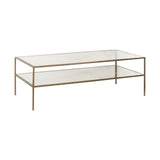 Nakuru Iron & Glass Coffee Table - Brass