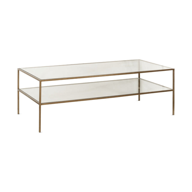 Nakuru Iron & Glass Coffee Table - Brass