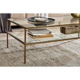 Nakuru Iron & Glass Coffee Table - Brass