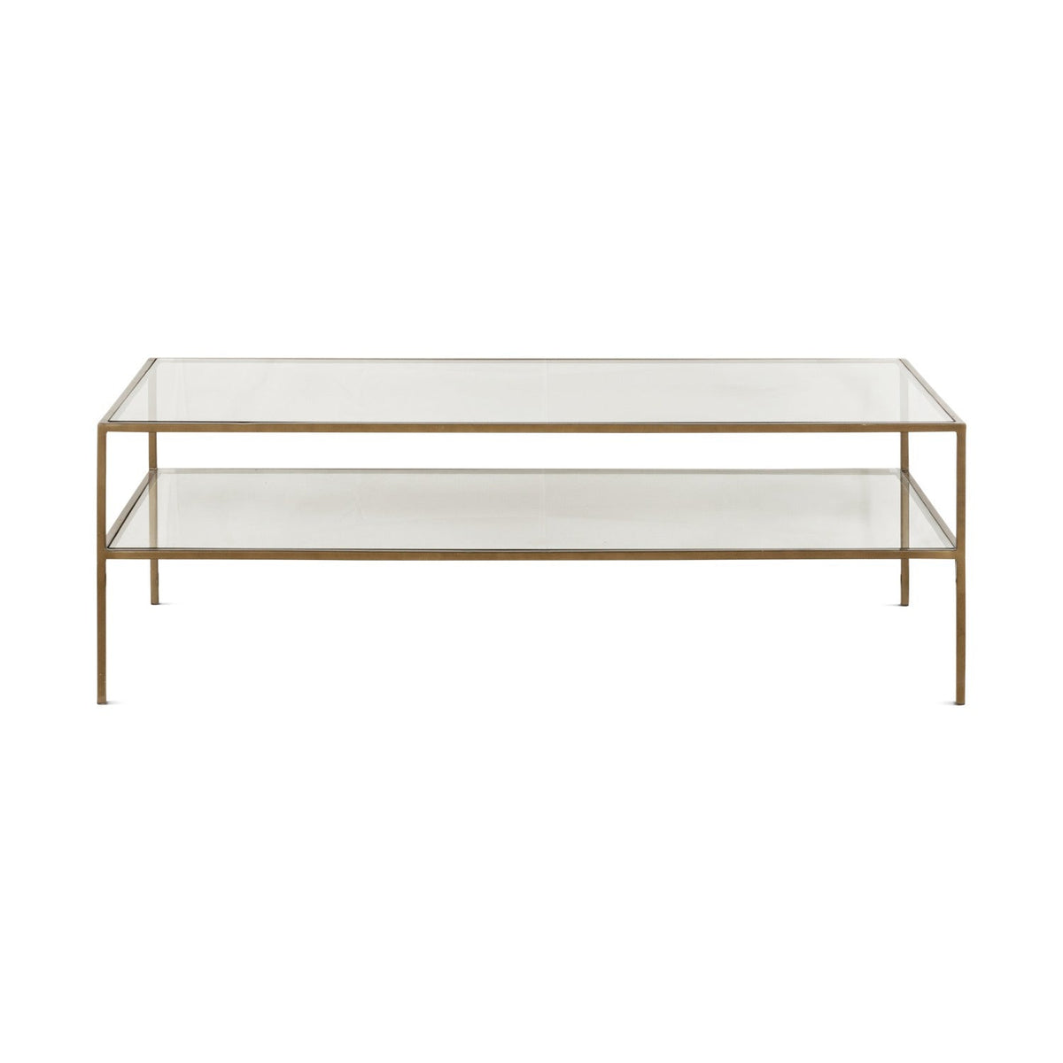 Nakuru Iron & Glass Coffee Table - Brass