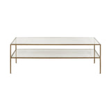 Nakuru Iron & Glass Coffee Table - Brass