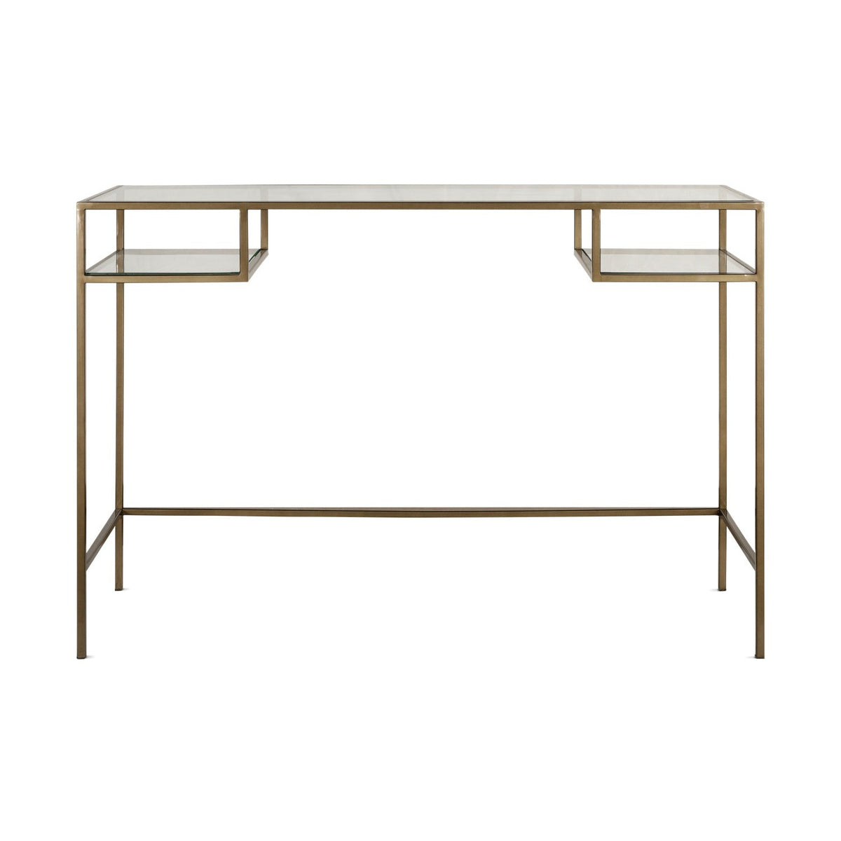 Nakuru Iron & Glass Console Table - Brass