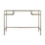 Nakuru Iron & Glass Console Table - Brass
