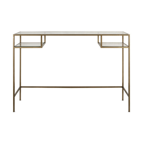 Banvarne Iron & Glass Console Table - Brass