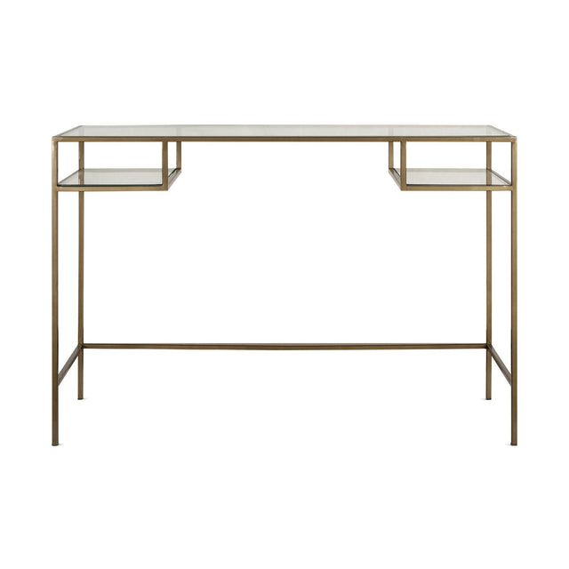 Nakuru Iron & Glass Console Table - Brass