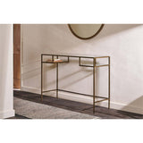 Nakuru Iron & Glass Console Table - Brass