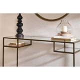Nakuru Iron & Glass Console Table - Brass