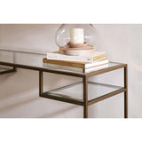 Nakuru Iron & Glass Console Table - Brass