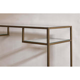 Nakuru Iron & Glass Console Table - Brass