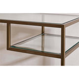 Nakuru Iron & Glass Console Table - Brass