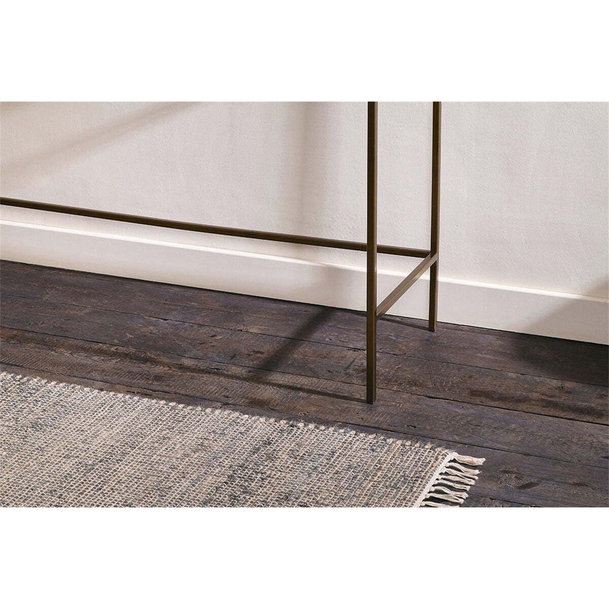 Nakuru Iron & Glass Console Table - Brass
