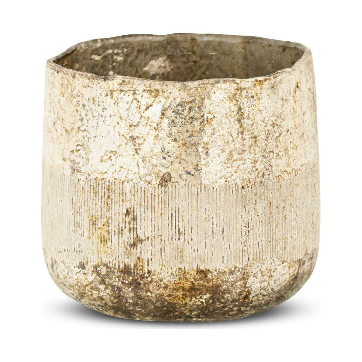 Nimit Recycled Glass Tealight Holder - Antique Gold