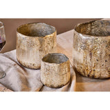 Nimit Recycled Glass Tealight Holder - Antique Gold