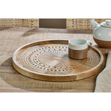 Namuna Small Etched Mango Wood Tray - Natural