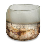 Ngolo Small Recycled Glass Tealight Holder - Aged Smoke