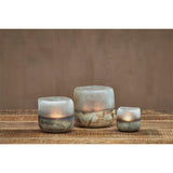 Ngolo Small Recycled Glass Tealight Holder - Aged Smoke