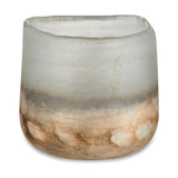 Ngolo Medium Glass Tealight Holder - Aged Smoke
