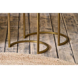 Nakuru Iron & Glass Nest of 2 Side Tables - Brass
