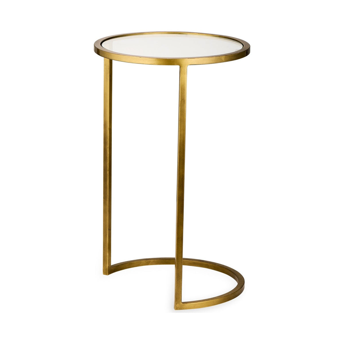 Nakuru Iron & Glass Nest of 2 Side Tables - Brass