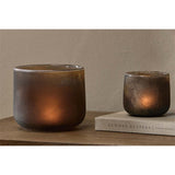 Nesda Large Glass Tealight Holder - Black Frosted
