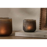 Nesda Large Glass Tealight Holder - Black Frosted