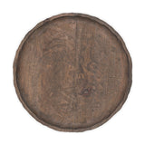 Nyati Mango Wood Etched Round Tray - Dark
