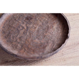 Nyati Mango Wood Etched Round Tray - Dark