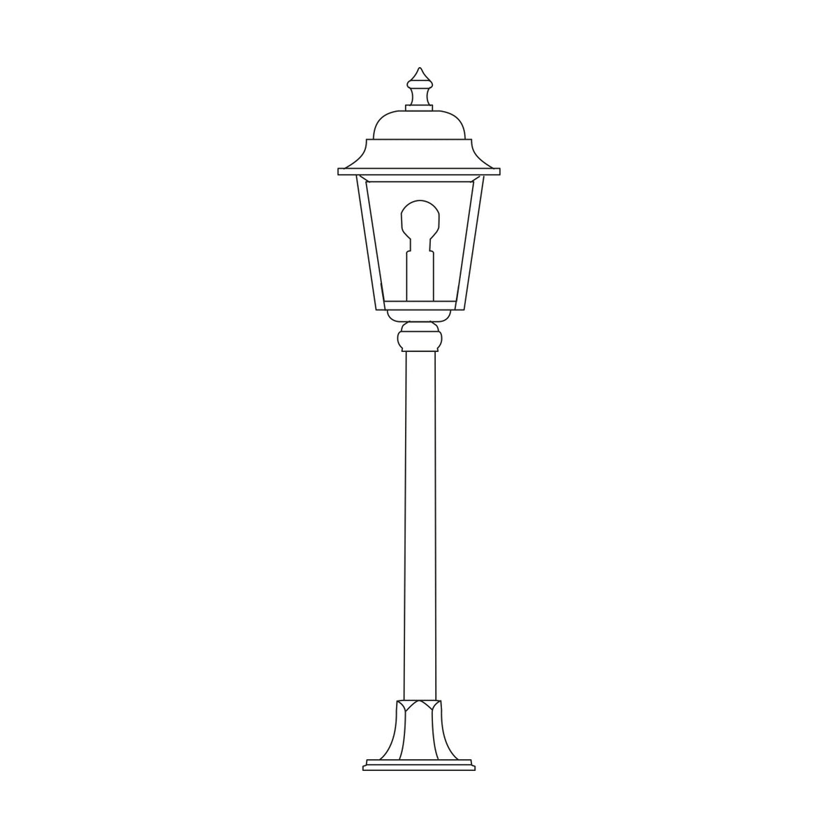 Coping Cast Aluminium Outdoor Bollard Light - 110cm