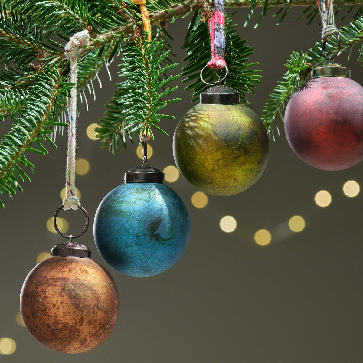 Oko Small Glass Baubles - Mixed - Set of 4