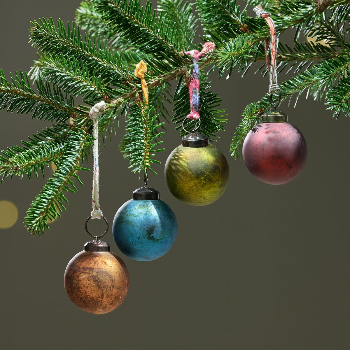 Oko Small Glass Baubles - Mixed - Set of 4