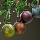 Oko 7.5cm Glass Baubles - Mixed Colours - Set of 4