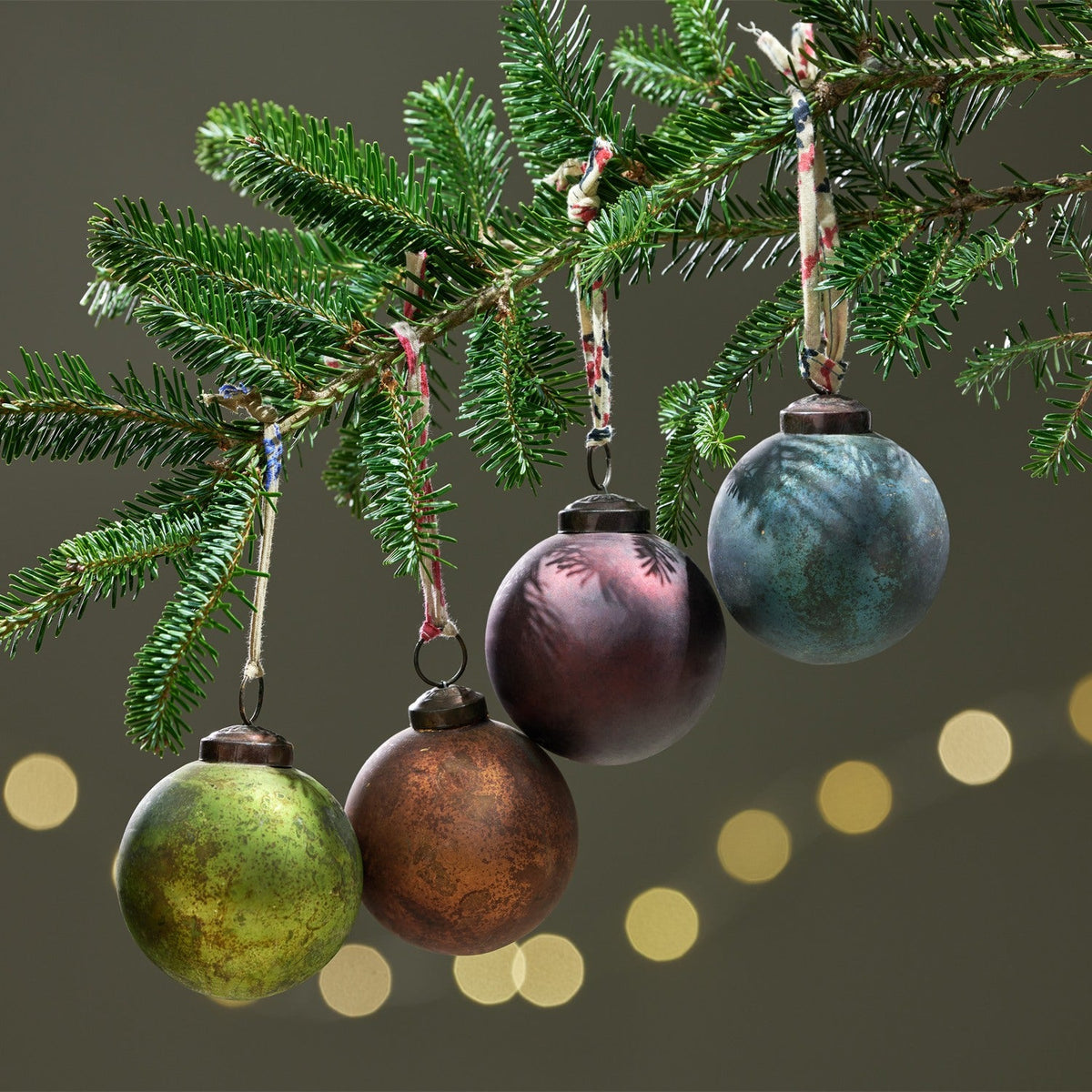 Oko 7.5cm Glass Baubles - Mixed Colours - Set of 4