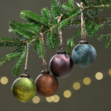 Oko 7.5cm Glass Baubles - Mixed Colours - Set of 4