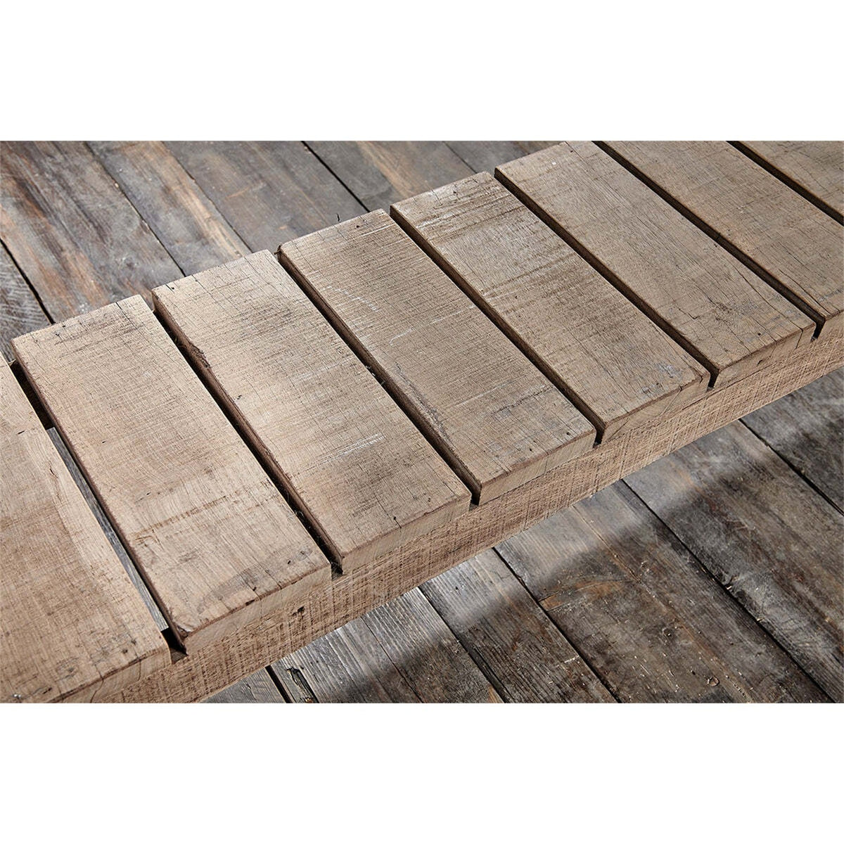 Oso Small Reclaimed Wood & Iron Garden Bench