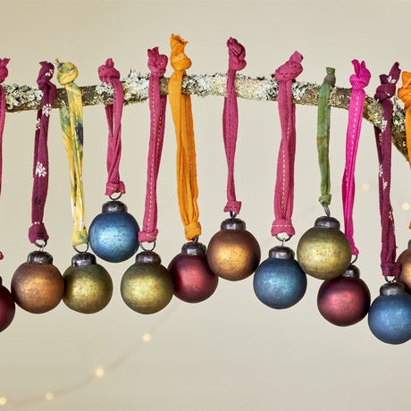 Oko Mini Glass Baubles - Mixed Matt - Set of 12