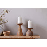 Omari Large Mango Wood Candlestick - Natural