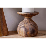Omari Large Mango Wood Candlestick - Natural