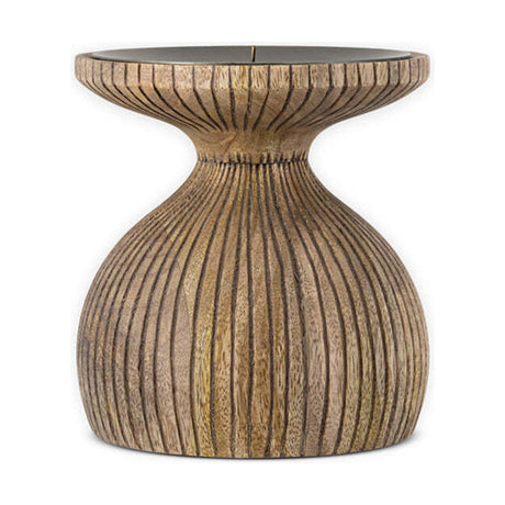 Omari Small Mango Wood Candlestick - Natural